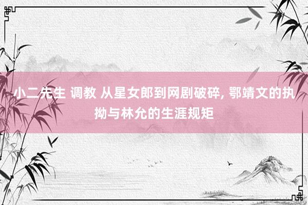 小二先生 调教 从星女郎到网剧破碎, 鄂靖文的执拗与林允的生涯规矩