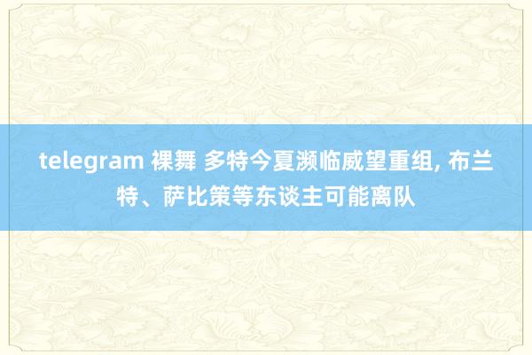telegram 裸舞 多特今夏濒临威望重组， 布兰特、萨比策等东谈主可能离队